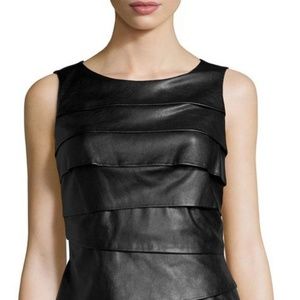 VAKKO Sport Sleeveless Faux Leather Dress Black